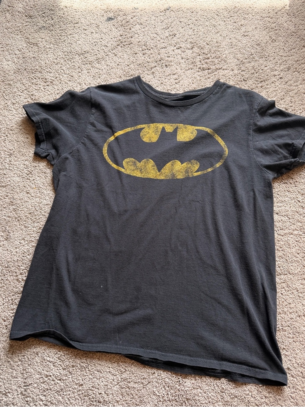 Batman Logo Black Adult T‑Shirt – Yellow Graphic
